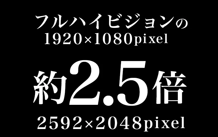 フルハイビジョンの約2.5倍の解像度!