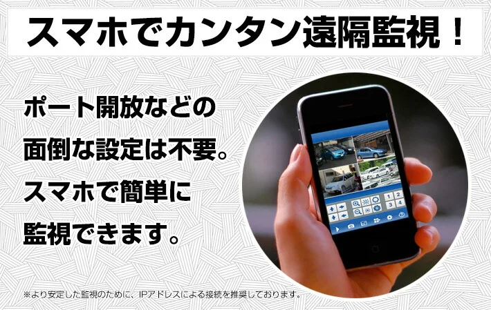 スマートフォンから簡単に映像を見ることができます