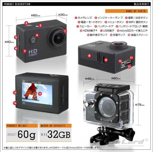 防犯カメラ 監視カメラを購入するなら 株式会社アチェンド Gopro ゴープロ クラス ウェアラブルカメラ 防水 4k Ol 102