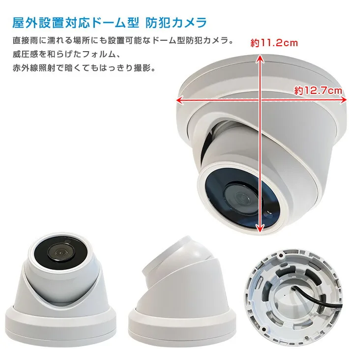 ドーム型カメラサイズ